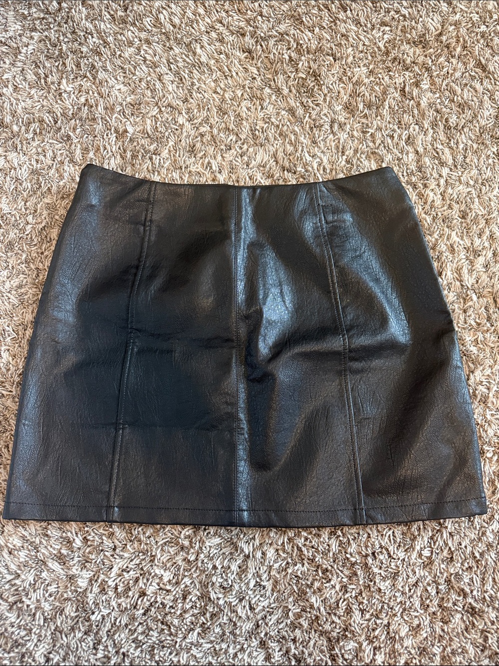 Bluivy Black Faux Leather Mini Skirt
